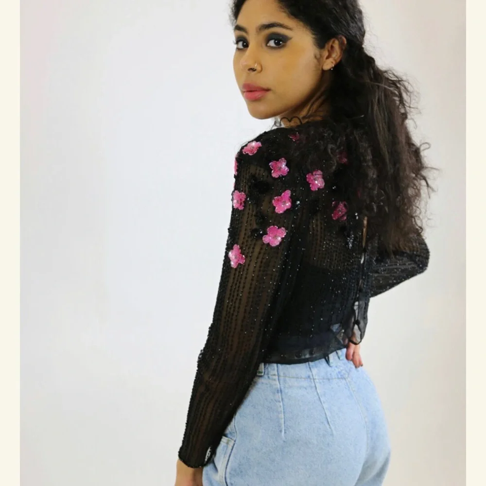 Vintage Beaded‎ Blouse - Picture 2 of 3